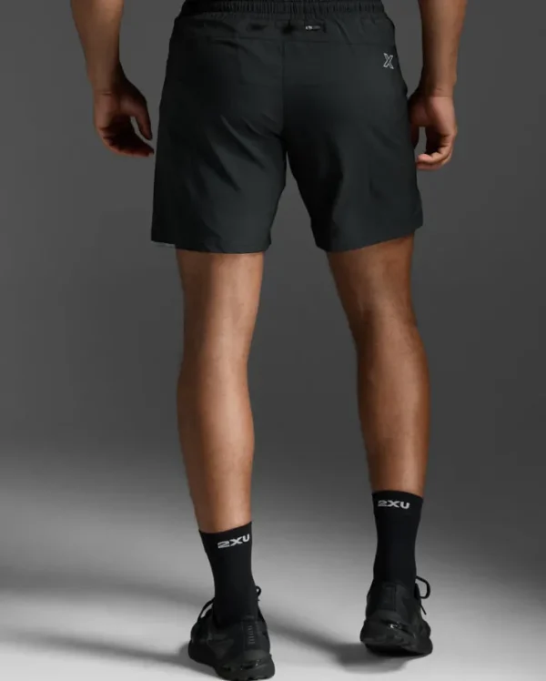 Online 2XU Aero 7 Inch Shorts Black/Silver Reflective