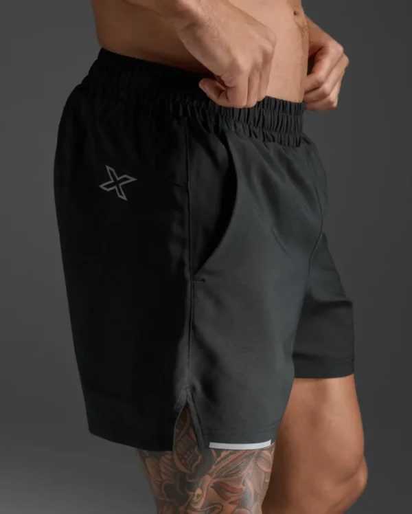 Fashion 2XU Aero 5 Inch Shorts Black/Silver Reflective