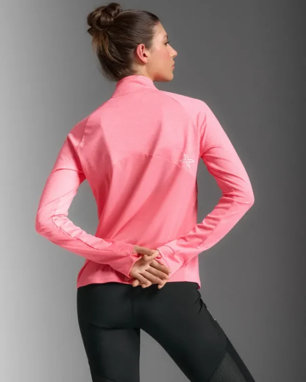 Best 2XU Aero 1/2 Zip Pink Glow/White Reflective