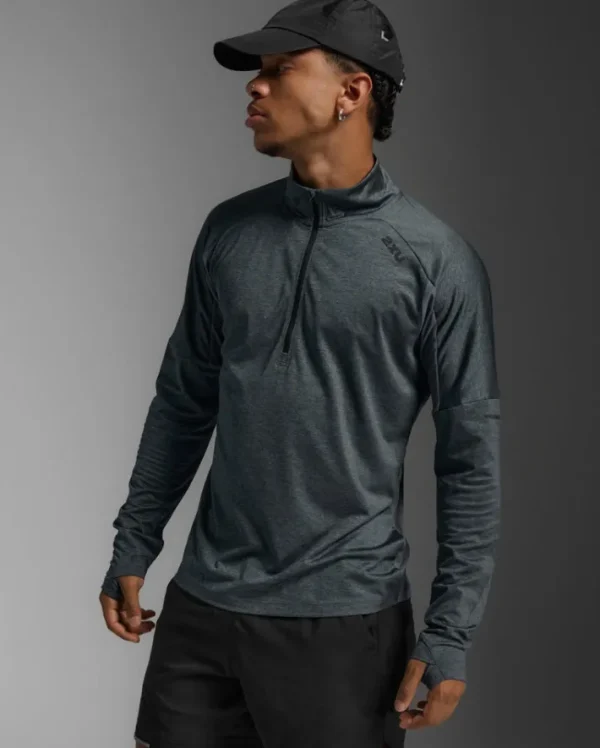 Outlet 2XU Aero 1/2 Zip Dark Sage/Black Reflective