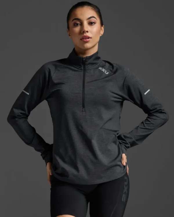 Clearance 2XU Aero 1/2 Zip Black/Silver Reflective