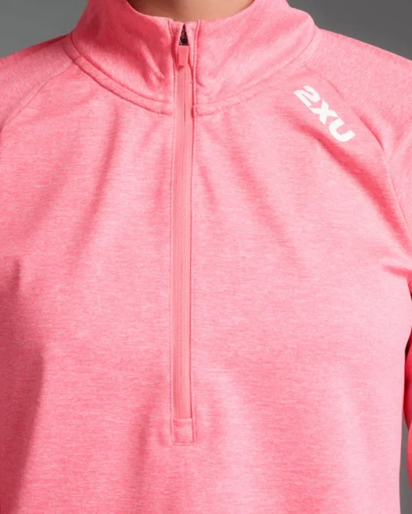 Best 2XU Aero 1/2 Zip Pink Glow/White Reflective