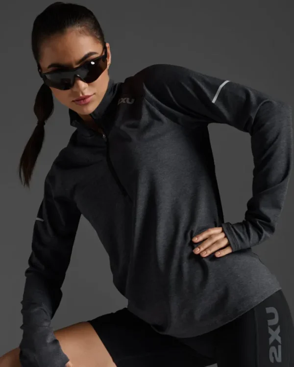 Clearance 2XU Aero 1/2 Zip Black/Silver Reflective