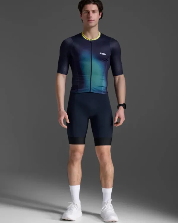 New 2XU Aero Hex Tri Sleeved Top