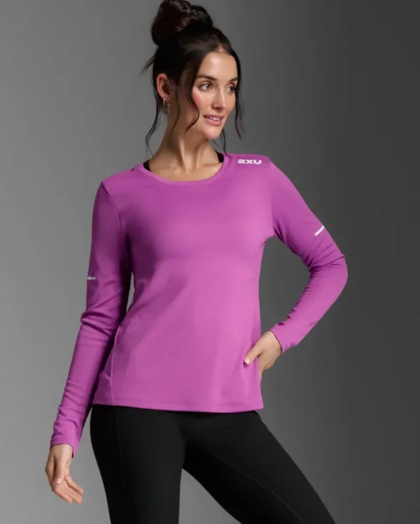 Outlet 2XU Aero Long Sleeve Hyper Violet/White Reflective