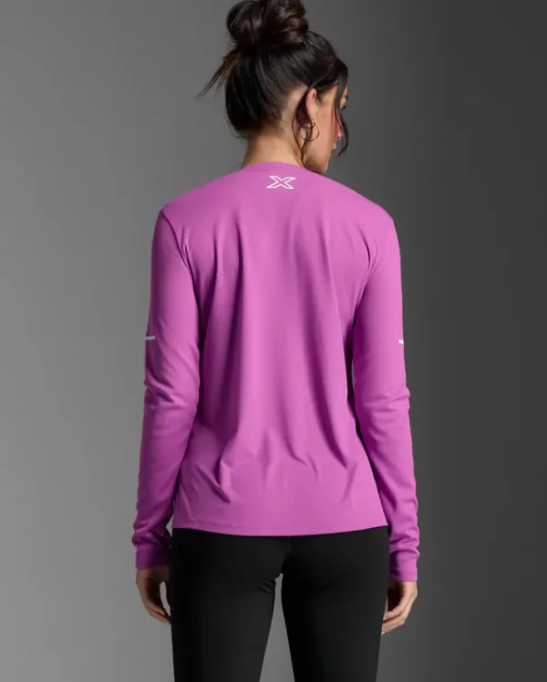 Outlet 2XU Aero Long Sleeve Hyper Violet/White Reflective