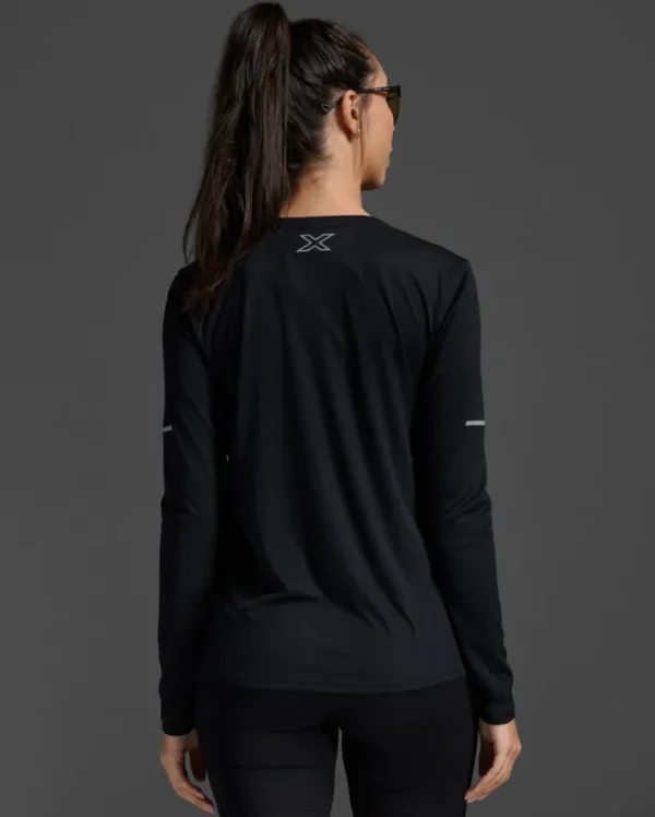 Outlet 2XU Aero Long Sleeve Black/Silver Reflective