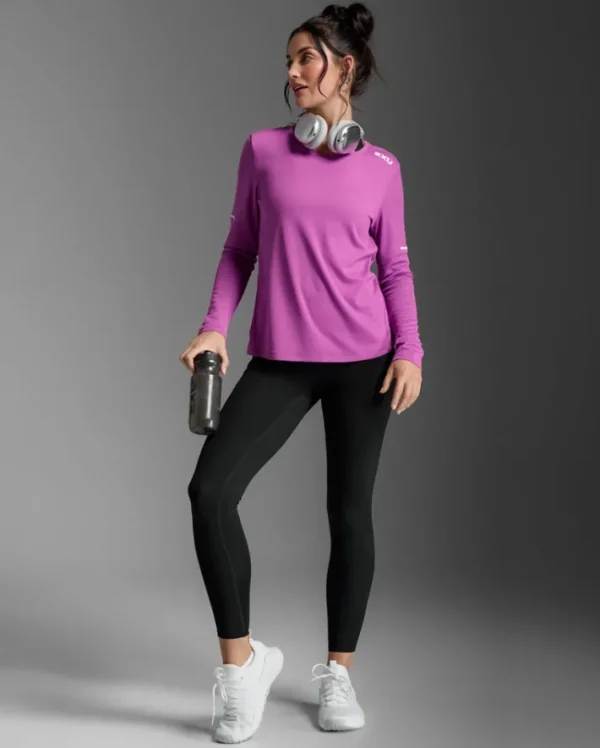 Outlet 2XU Aero Long Sleeve Hyper Violet/White Reflective