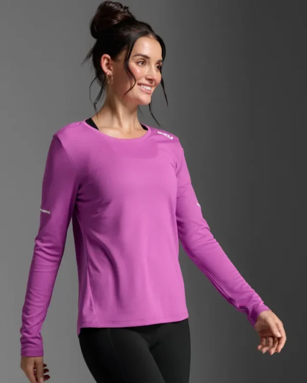 Outlet 2XU Aero Long Sleeve Hyper Violet/White Reflective