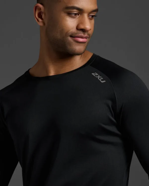 Clearance 2XU Aero Long Sleeve Black/Silver Reflective