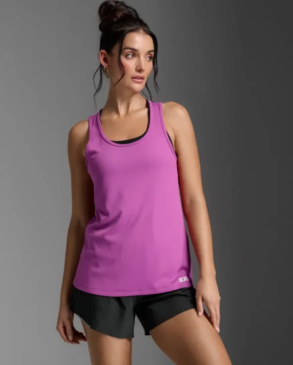 New 2XU Aero Singlet Hyper Violet/White Reflective