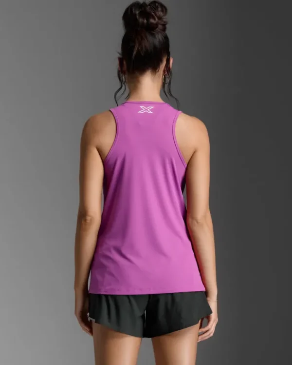 New 2XU Aero Singlet Hyper Violet/White Reflective