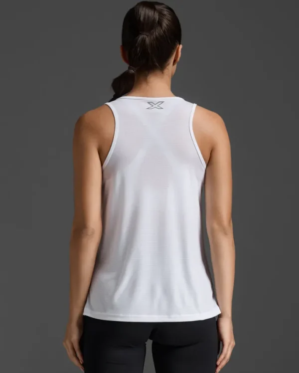 New 2XU Aero Singlet White/Silver Reflective