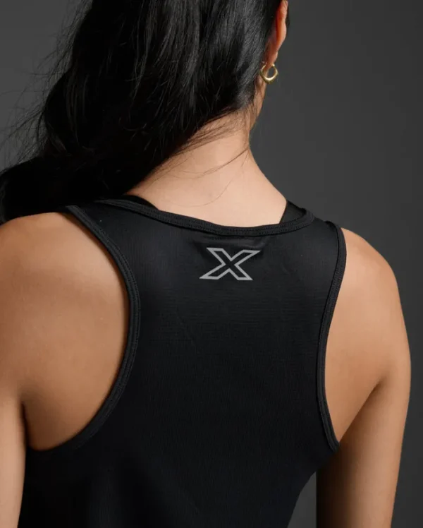 Hot 2XU Aero Singlet Black/Silver Reflective