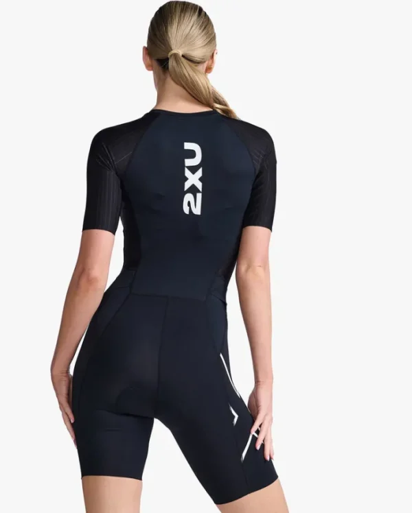 Hot 2XU Aero Sleeved Trisuit Black/White