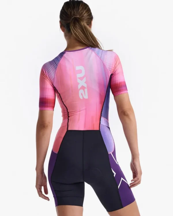 Outlet 2XU Aero Sleeved Trisuit Pastel Pink/Acai