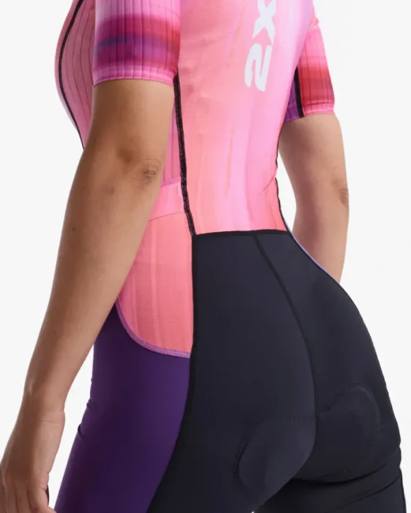 Outlet 2XU Aero Sleeved Trisuit Pastel Pink/Acai