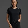 Online 2XU Aero Tee Black/Silver Reflective