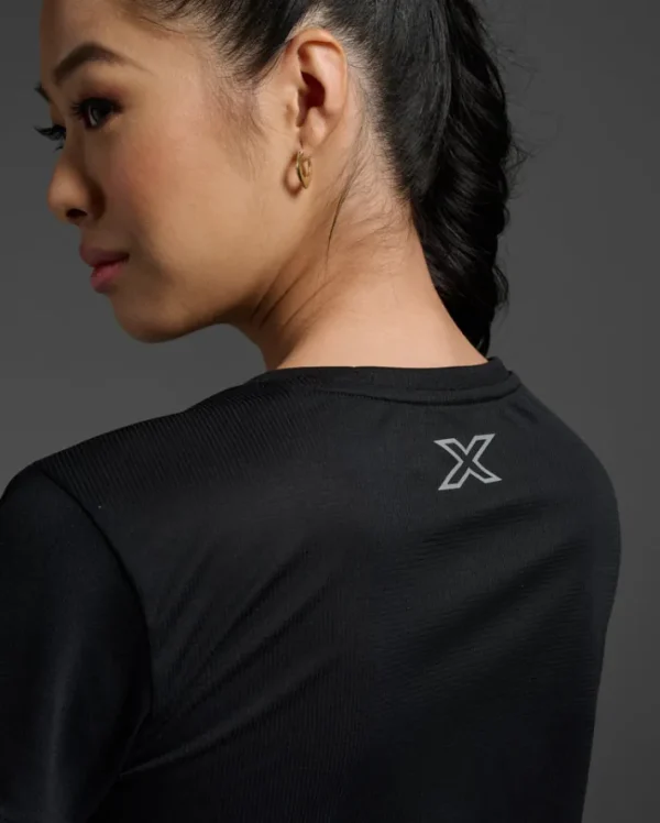 Online 2XU Aero Tee Black/Silver Reflective