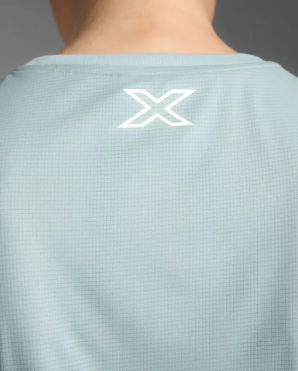 Fashion 2XU Aero Tee Smoke Blue/White Reflective