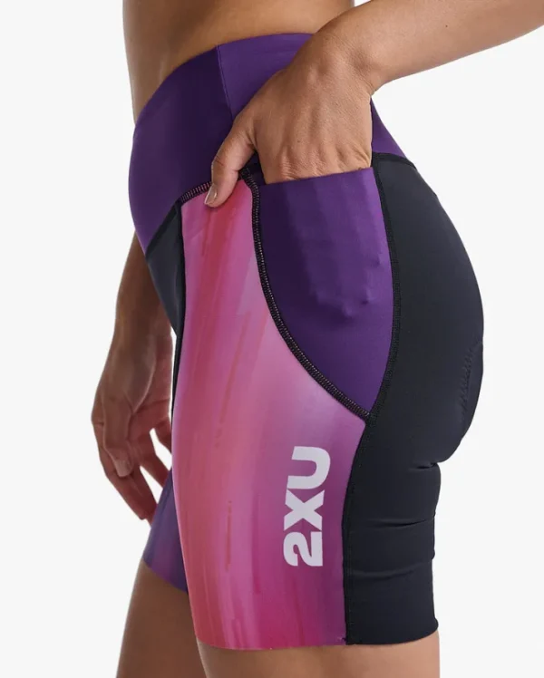 Hot 2XU Aero Tri Shorts Pastel Pink/Acai