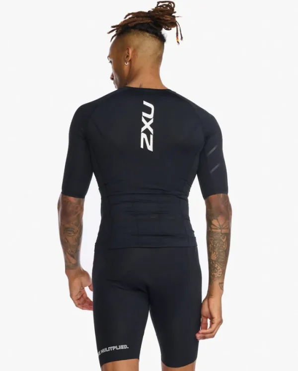 Outlet 2XU Aero Tri Sleeved Top Black/White