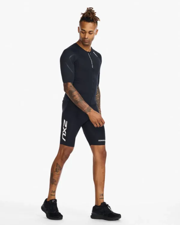 Outlet 2XU Aero Tri Sleeved Top Black/White