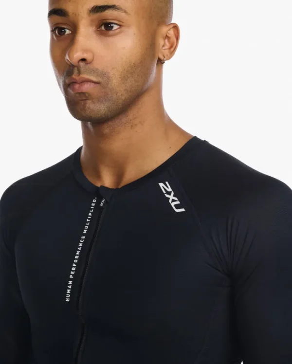 Outlet 2XU Aero Tri Sleeved Top Black/White