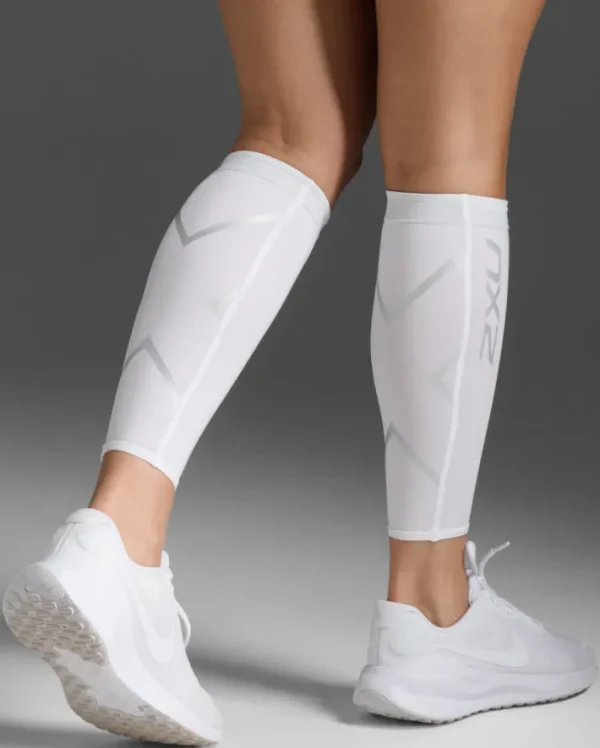 Hot 2XU Compression Calf Guards White/White