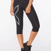 Online 2XU Core Compression 3/4 Tights Black/Silver