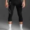 Online 2XU Core Compression 3/4 Tights Black/Silver