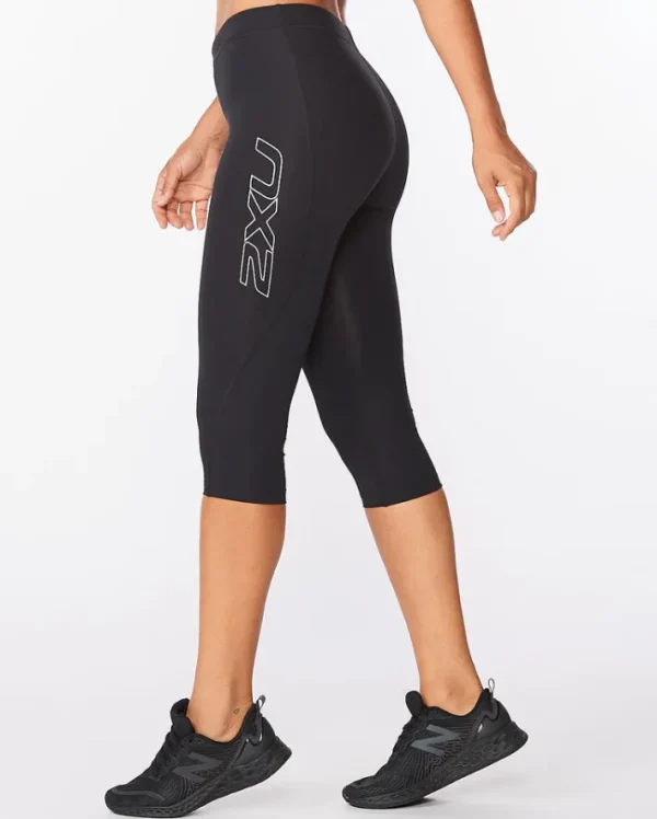 Online 2XU Core Compression 3/4 Tights Black/Silver