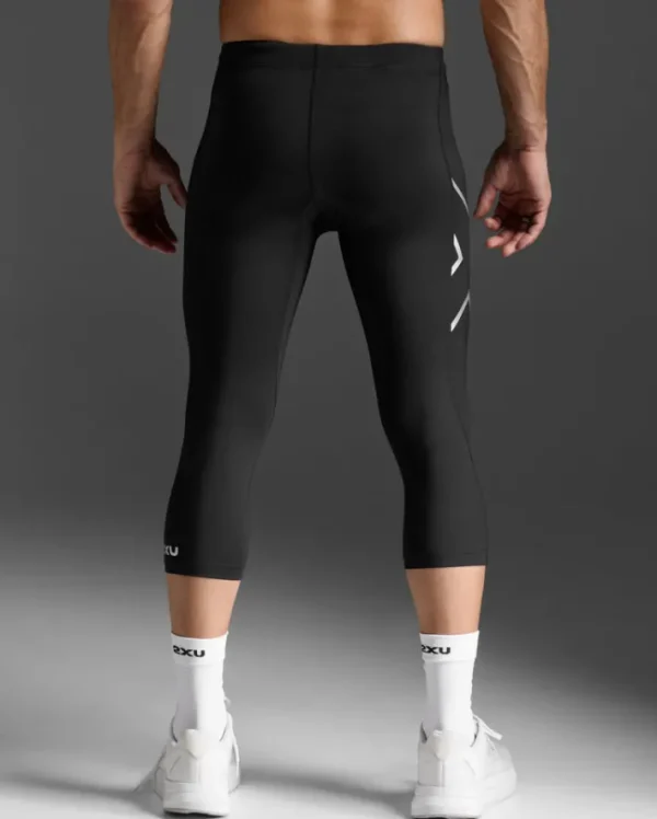 Online 2XU Core Compression 3/4 Tights Black/Silver