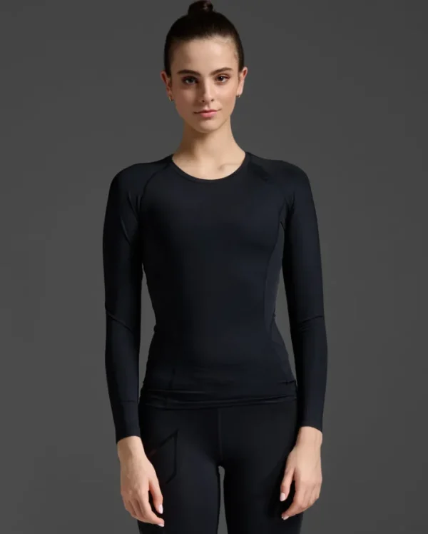 Online 2XU Core Compression Long Sleeve Black/No Logo