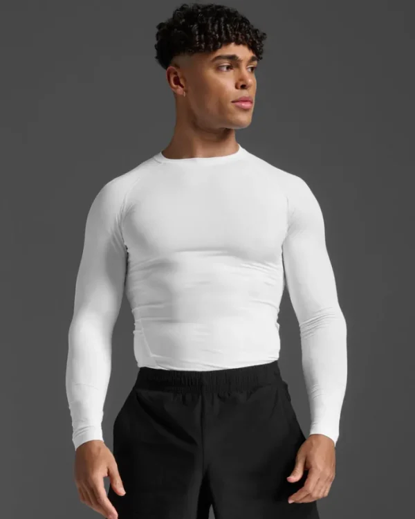 Sale 2XU Core Compression Long Sleeve White/No Logo