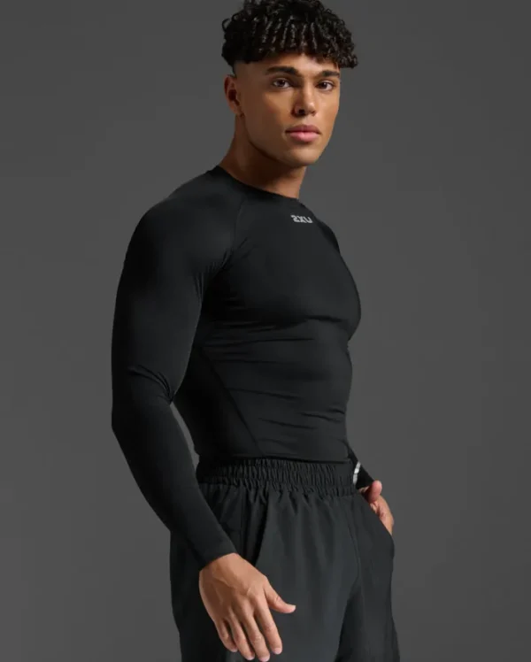 Clearance 2XU Core Compression Long Sleeve Black/Silver