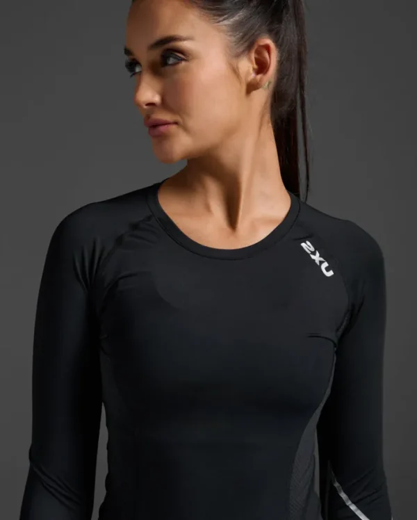 Fashion 2XU Core Compression Long Sleeve Black/Silver