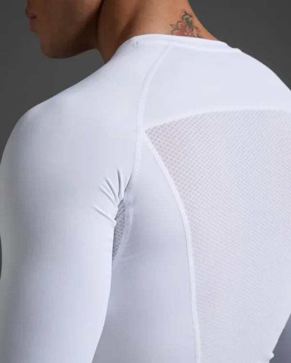 Sale 2XU Core Compression Long Sleeve White/No Logo