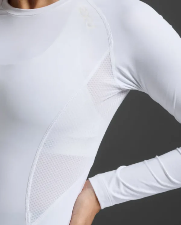 Sale 2XU Core Compression Long Sleeve White/No Logo