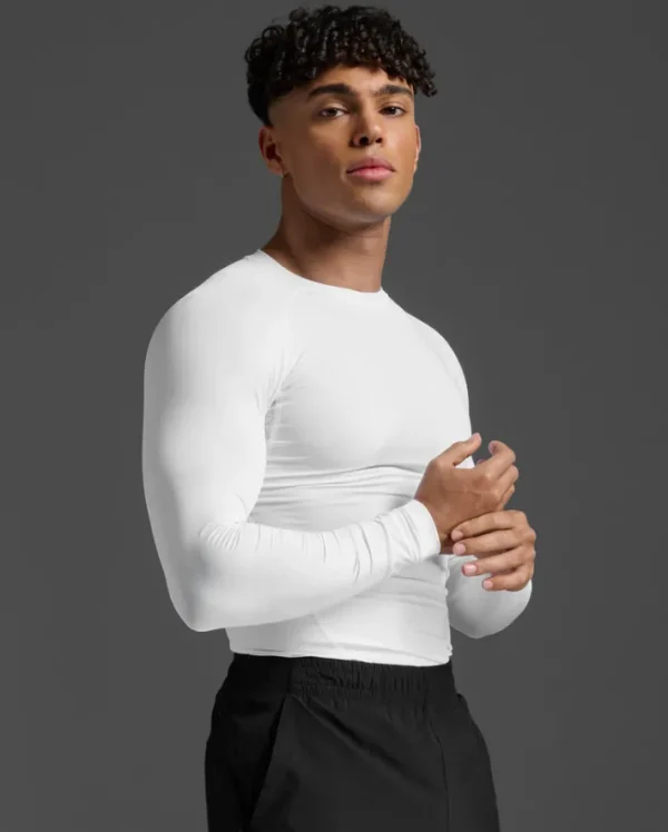 Sale 2XU Core Compression Long Sleeve White/No Logo