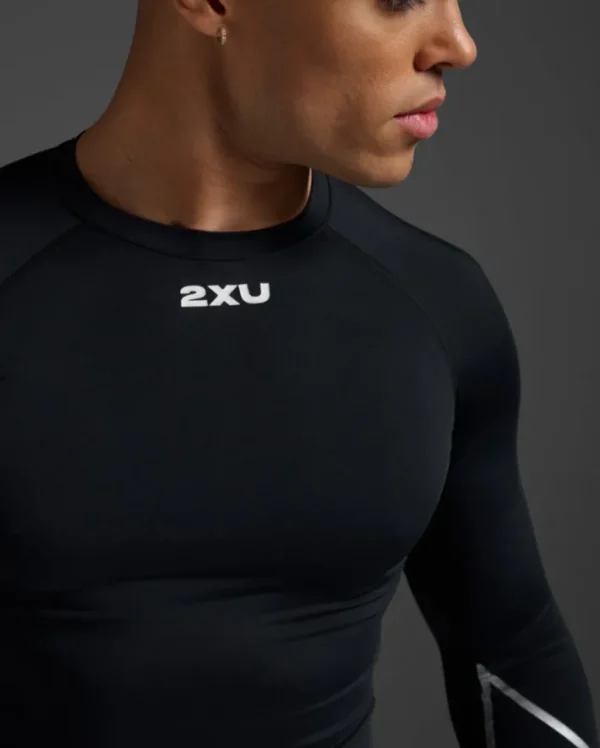 Clearance 2XU Core Compression Long Sleeve Black/Silver