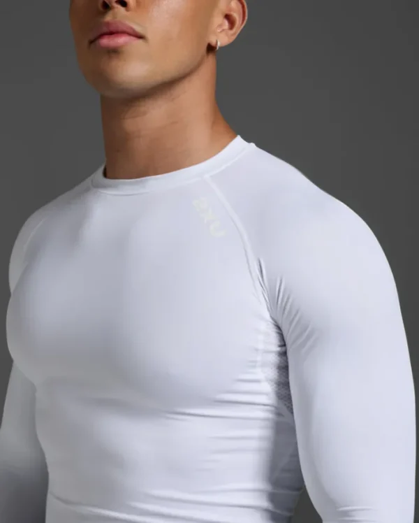 Sale 2XU Core Compression Long Sleeve White/No Logo