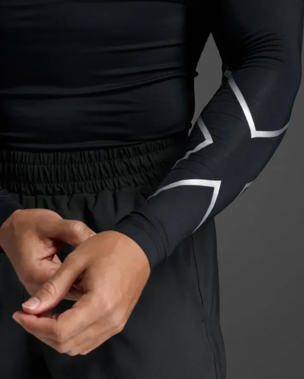 Clearance 2XU Core Compression Long Sleeve Black/Silver