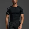 Outlet 2XU Core Compression Short Sleeve Black/Silver