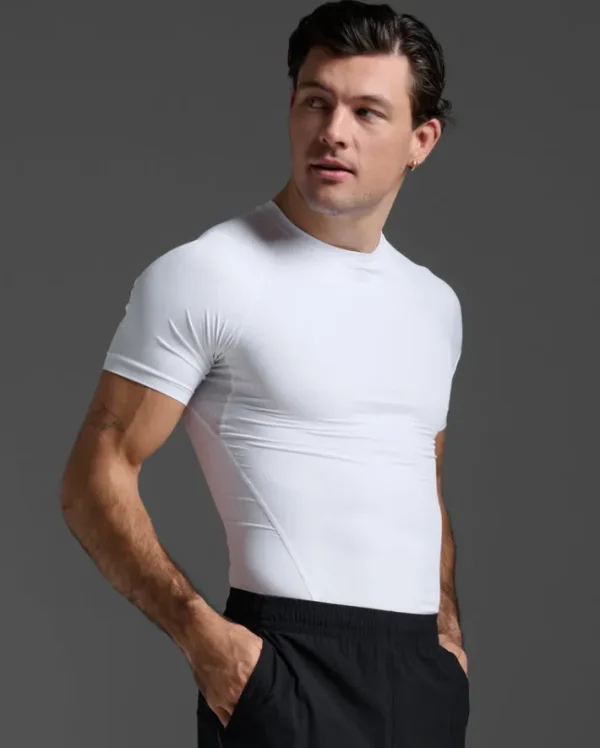 Outlet 2XU Core Compression Short Sleeve White/No Logo