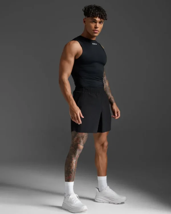 Clearance 2XU Core Compression Sleeveless Black/Silver