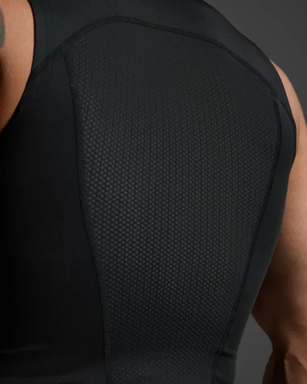 Clearance 2XU Core Compression Sleeveless Black/Silver