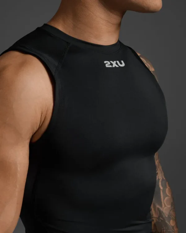 Clearance 2XU Core Compression Sleeveless Black/Silver