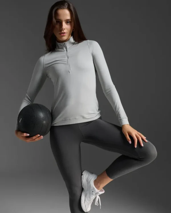 Fashion 2XU Flex 1/2 Zip Long Sleeve Harbor Mist/Harbor Mist