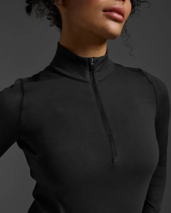 Online 2XU Flex 1/2 Zip Long Sleeve Black/Black